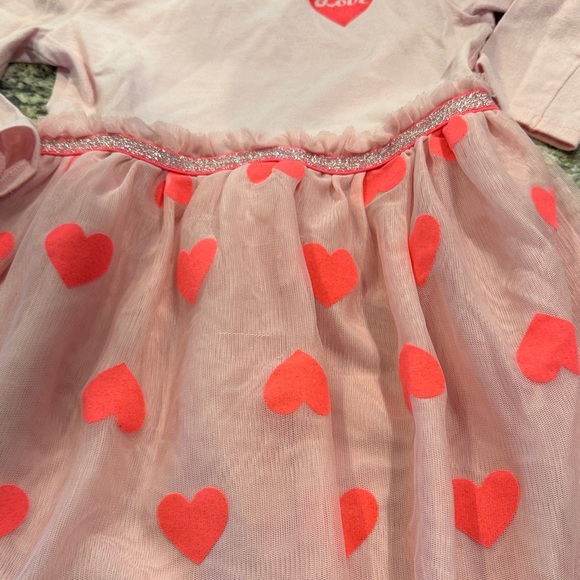 Cat & Jack Pink Valentine Dress with Heart Accents - Picture 2 of 4